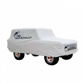 Cj Classic Trucks Cov-32 Car Cover Indoor Light Gray With Vintage Bronco Graphics 1966-1977