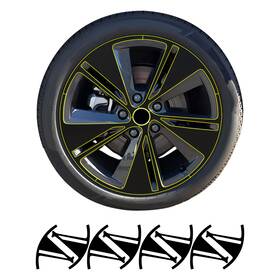 Clearsurface Cd-a6et-whl-gls-blk Fits Audi A6 E-tron 2025-2027 Wheel Rim Chrome Delete Decal Blackout Vinyl Film