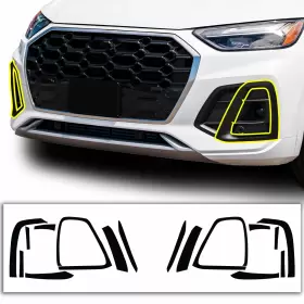 Cd-aq5-bez-gls-blk Clearsurface Fits Audi Q5 2021-2023 Front Bezels Chrome Delete Decal Blackout Vinyl Trim