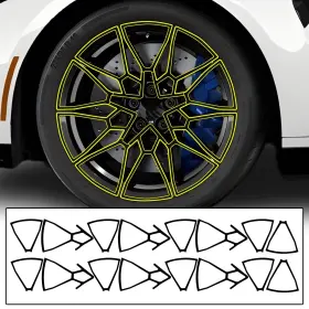 Cd-bm425-whl-gls-blk Clearsurface Fits Bmw M4 2021 Wheel Rim Chrome Delete Decal Blackout Vinyl Film Trim