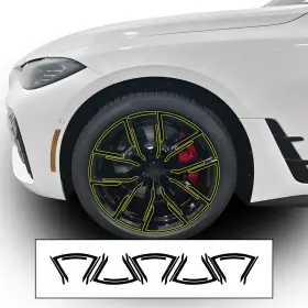 Cd-bwi4-whl-gls-blk Clearsurface Fits Bmw I4 2022 Wheel Rim Chrome Delete Decal Blackout Vinyl Film Trim