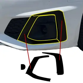 Cd-dis5-bez-gls-blk Clearsurface Fits Audi S5 2020-2024 Lower Bezels Chrome Delete Decal Blackout Vinyl Film