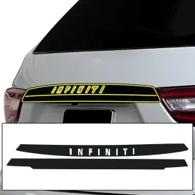 Cd-fin06-trnk-gls-blk Clearsurface Fits Infiniti Qx60 2016-2020 Rear Bumper Chrome Delete Decal Blackout Vinyl Trim