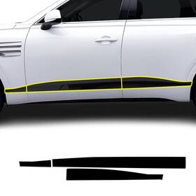 Clearsurface Cd-ge80-skrt-gls-blk Fits Genesis Gv80 Suv 21-26 Side Skirt Chrome Delete Decal Blackout Vinyl Film