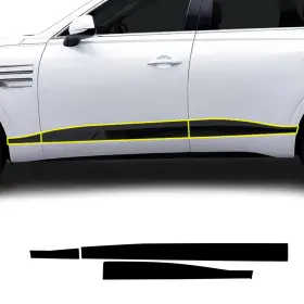 Cd-ge80-skrt-gls-blk Clearsurface Fits Genesis Gv80 Suv 21-26 Side Skirt Chrome Delete Decal Blackout Vinyl Film