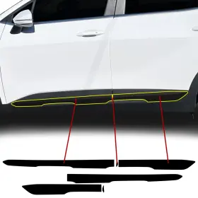 Cd-kisp26-skrt-gls-blk Clearsurface Fits Kia Sportage 2026-2027 Side Skirt Chrome Delete Decal Blackout Vinyl Film