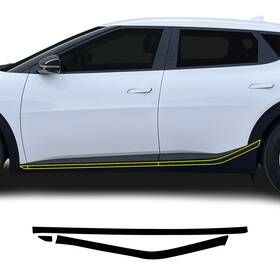 Clearsurface Cd-kv6-skrt-gls-blk Fits Kia Ev6 2025-2026 Side Skirt Chrome Delete Decal Blackout Vinyl Film