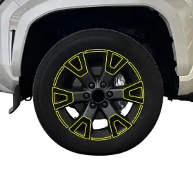 Cd-t4rnr-whl-gls-blk Clearsurface Fits Toyota 4runner 2025-2026 Wheel Rim Chrome Delete Decal Blackout Vinyl Film