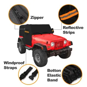 Colico 711006669978 Black Peva 6 Layer Car Cover Waterproof For Jeep Wrangler Cj Tj Jk 2 Door