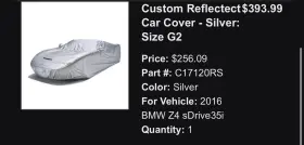 C16451 Covercraft 03-08 Reflectect Car Cover 2003 To 2021 Bmw Z4 / M Roadster Coupe