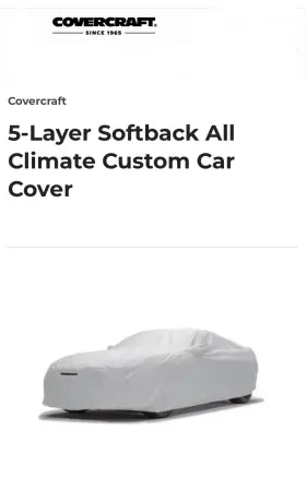 C5495ac Covercraft Custom 5-layer Softback All Climate Car Cover - Gray Size G4 Seedesc