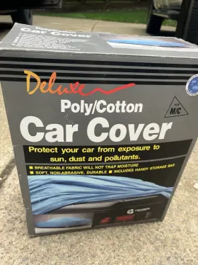 Coverite 719626102035 Vintage Deluxe Poly Cotton Car Cover Size M/c 15 Ft Water Res. Breathable 90s