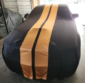 Ch0244474 Coverking Custom Stretch Car Cover 2008 Ford Mustang Shelby Hertz Black Gold