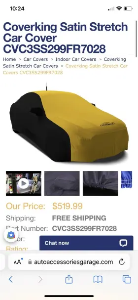 Cvc3ss299fr7028 Coverking For 1973-1979 Ferrari Dino 308 Gt4 Satin Indoor Black With Yellow Center