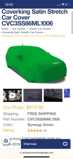 Cvc3ss86ml1006 Coverking 2016-2019 Mclaren 570s Satin Stretch Green Indoor Custom Cover