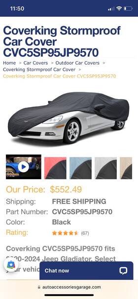 Coverking Cvc5sp95jp9570 2020-2024 Jeep Gladiator Storm Proof Custom Cover Outdoor Car