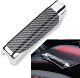 Dw114 Dewkou 1 Pc Car Handbrake Cover 5.1 Inch X 1.2 Parking Carbon Fiber Black