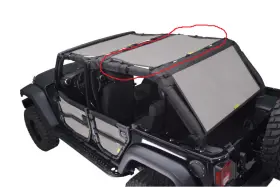 J4ss07r1gy Dirty Dog 4x4 Sun Screen Back Seat - For Jeep Jku 4 Door- Gray