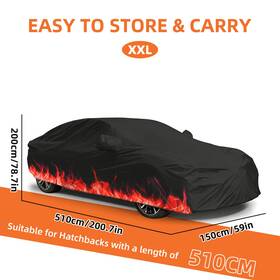 Donwell 9071922re 200t Universal Red Flame Sun And Rain Cover For Most Sedans 200.7x59x78.7 Inch