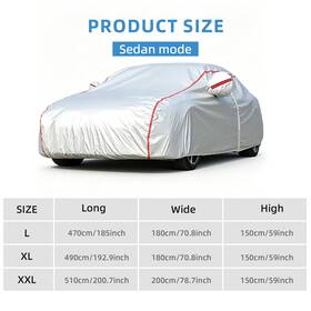 Donwell 9071946si Silver 170t Universal Auto Cover Red Stripes And Zipper Closure Car Protector