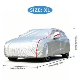 Donwell 9071950si Xl Silver 170t Universal Suv Cover Red Stripes Zipper Design For Car Protection