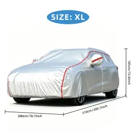 9071950si Donwell Xl Silver 170t Universal Suv Cover Red Stripes Zipper Design For Car Protection