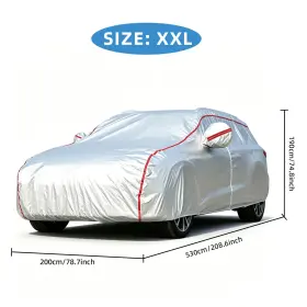 9071951si Donwell Xxl Silver 170t Universal Suv Cover Red Stripes Zipper Design For Car Protection