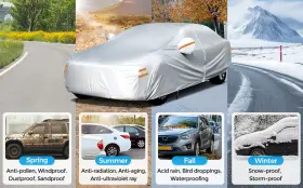 Eluto 014895719415 Waterproof Full Coupes Car Cover Snow All Weather Protector For 194 To 208ftft