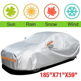 Iin7184385 Eluto 185x71 Waterproof Sedan Car Cover Rain Sun Protection All Weather Exterior