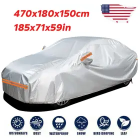 Obo1629138 Eluto Car Cover Waterproof Uv Rain Dust Resistant All Weather Protection Fit For Sedan