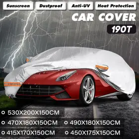 Qea4874456 Eluto Auto Sedan Car Cover Ourdoor Storage Dust Rain Scratch Resistant 177x69x59ftft