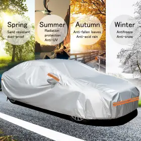 Yvj2354564 Eluto Heavy Duty Outdoor Full Car Cover 100% Waterproof Protect Auto Sedan 185x71x59