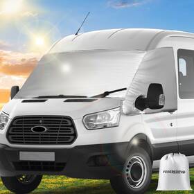 Federedevo 1025021 Custom Fit Rv Windshield Cover For Ford Transit Silver