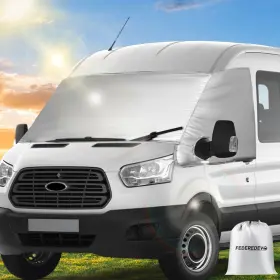 1025021 Federedevo Custom Fit Rv Windshield Cover For Ford Transit Silver