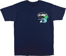 Fmf Su25118901nvylg Day-glo Navy T-shirt Large - Graphic Front And Back