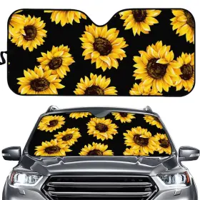 Hc-1017-6 For U Designs Car Windshield Sun Shade Sunflowers Printed Blocks Uv Rays Su