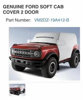 Vm2dz-19a412-b Ford Bronco Soft Cab Cover