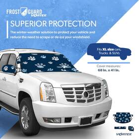Frostguard 800669530470 Vortex Premium Winter Windshield Cover - Puppy Paws Xl