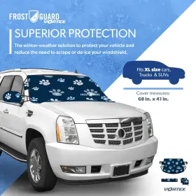 Frostguard 800669530470 Vortex Premium Winter Windshield Cover - Puppy Paws Xl