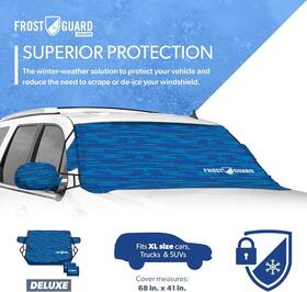 Frostguard 800669531699 Deluxe Full-coverage Car Windshield Cover Xl - Blue 41 Inch X 68