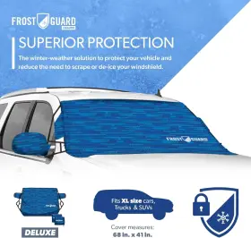 Frostguard 800669531699 Deluxe Full-coverage Car Windshield Cover Xl - Blue 41 Inch X 68
