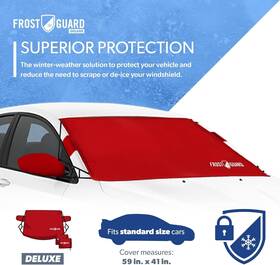 Frostguard 800669531804 Deluxe Full-coverage Car Windshield Cover - Crimson 41 Inch X 59