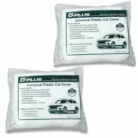 Alo520586 G-plus 2 Clear Plastic Temporary Universal Disposable Car Cover Rain Dust Garage