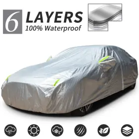 Gearzaar 980595338873 6 Layers Full Car Cover Waterproof All Weather Protection Anti-uv Rain Snow