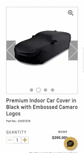 22863449 General Motors 2016-2024 Chevrolet Camaro Zl1 Indoor Car Cover Black With Logos Oem