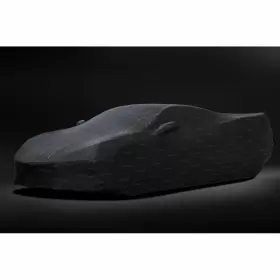 84869725 General Motors 2023 Corvette C8 70th Anniversary Indoor Car Cover Black With Logo Oe Gm
