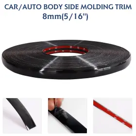 Goodwill - Molding Trim 791785931695 All Black Body Side Strip Car Doors Cabin Roof Trunk Decoration Lot