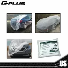 Gpl542215 Gplusmotor 1x Plastic Universal Clear Temporary Disposable Car Cover Rain Dust Garage