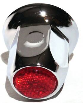 Grand General Gg 710270068142 Lug Nut Covers 33mm Push-on Red Reflector Chrome 2 Inch Tall Up#10039 Set Of 40