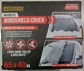 Grease Monkey 819327023445 Auto Essentials Magnetic Windshield Cover 65 Inch X 40 New Open Box